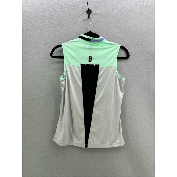 NWT Jamie Sadock Womens Silver Black Green Sleeveless 1/4 Zip Golf Top Size XS - Picture 3 of 9